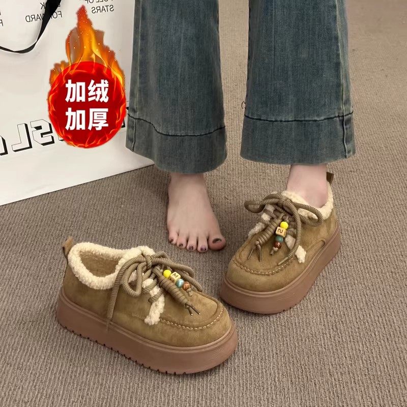 日本GP厚底加绒勃肯鞋女冬新款不累脚保暖雪地靴外穿防滑时尚棉鞋