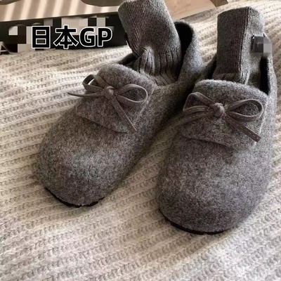 日本GP洋气蝴蝶结毛毛鞋女2025新