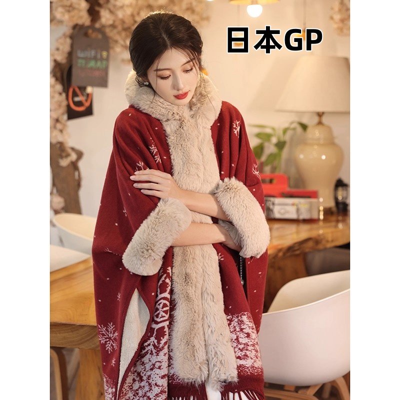 日本GP旗袍上衣斗篷披肩秋冬新款