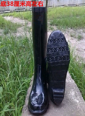 征峰高筒中筒有里布橡胶雨鞋男女钓鱼鞋工矿劳保水鞋防滑耐磨柔软