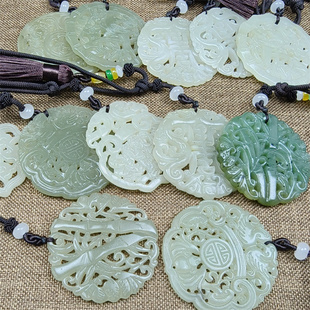 新疆和田玉青白玉碧玉挂件吊坠把件双面雕刻玉佩保真支持全国复验