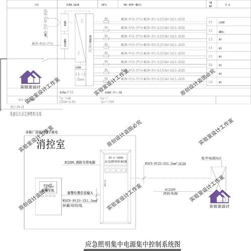 实验室消防系统CAD施工图素材 设计说明 材料表 节点大样图