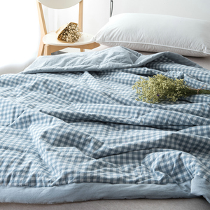 全棉夏凉被空调被可机洗单人夏季薄款春秋被子格子水洗棉纯棉夏被