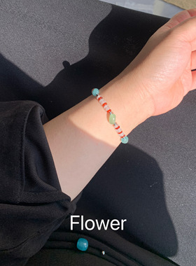 多巴胺彩色串珠手链女轻奢高级感撞色夏日氛围感弹力绳精致手串