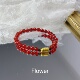 天然红玛瑙石榴石猫咪手串新中式 国风复古本命年红色招财猫手链