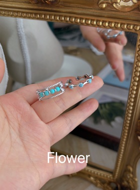 设计师款松石戒指女小众气质轻奢设计高级感叠戴指环