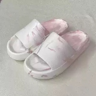 EV扎染拖鞋男女踩屎感夏季外穿时尚外出家居防滑一字厚底女士凉拖