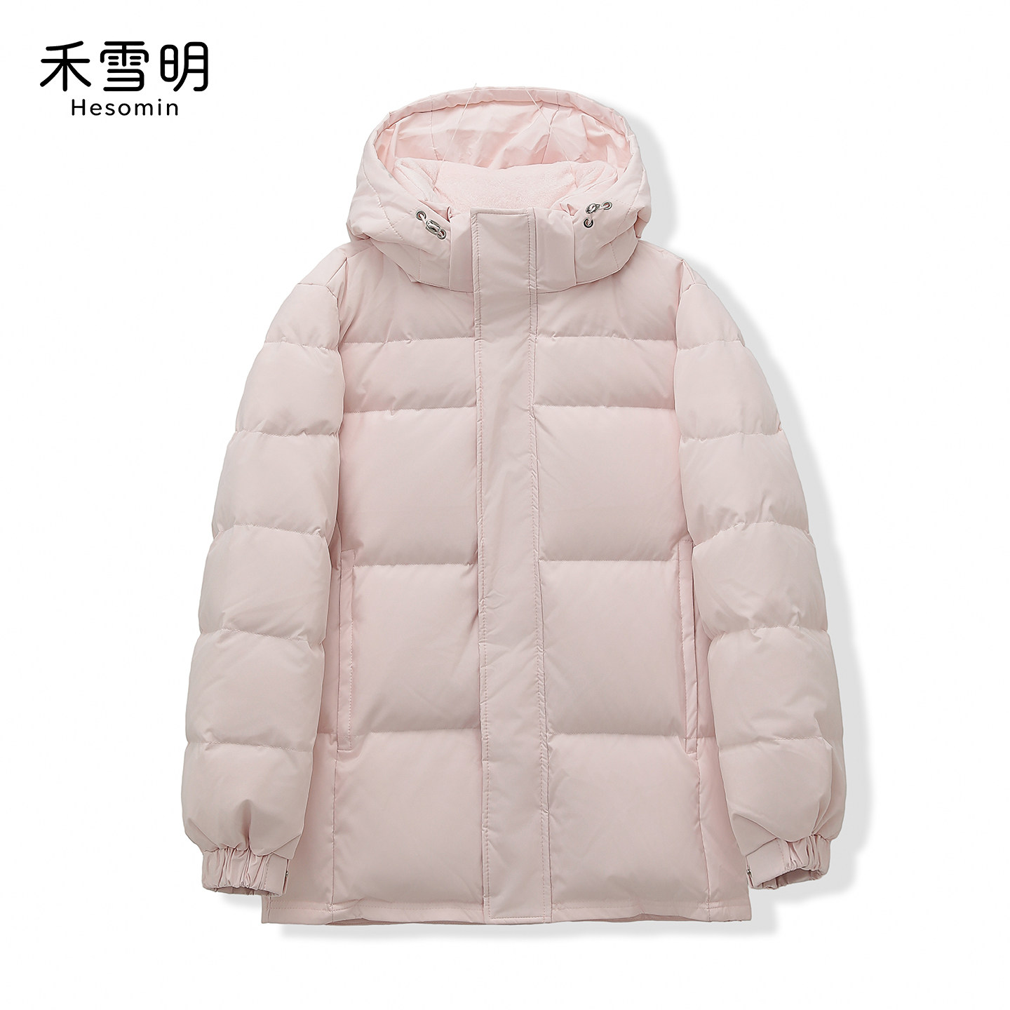 禾雪明中戏短款羽绒服男女情侣加厚2026年新款冬立领宽松可脱卸帽