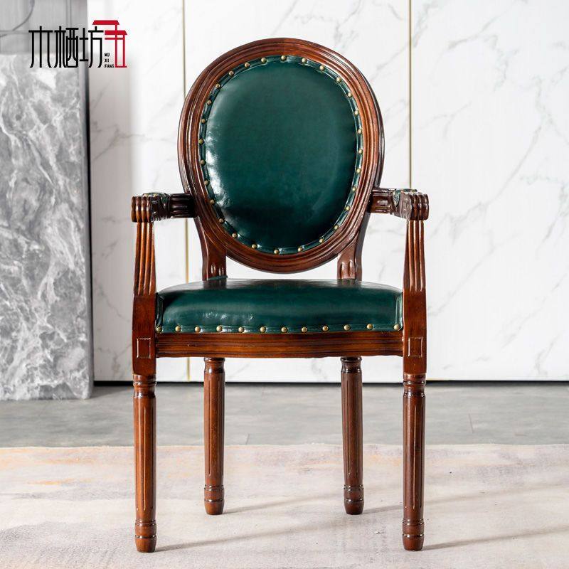 全实木复古餐椅美甲椅子欧式美式现代简约卧室家用化妆凳靠背凳子,住宅家具,餐椅,淘宝优惠券,粉丝福利购,淘宝优惠卷