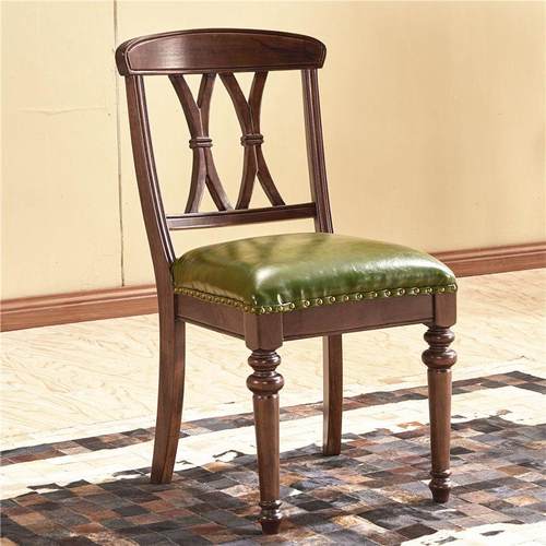 实木餐椅休闲椅靠背椅餐椅美式