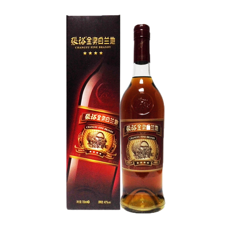 张裕四星金奖白兰地700ml40度洋酒烈酒烟台发货正品4星级