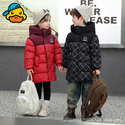 黑金加厚棉服小黄鸭儿童冬季