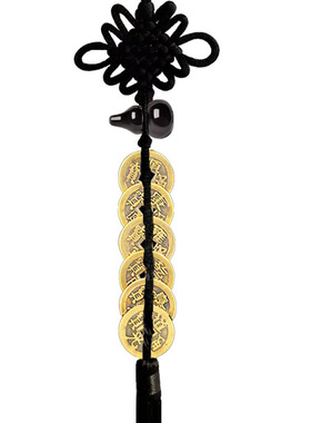 黑曜石葫芦六帝钱挂件真品六帝钱五帝钱挂件五黄二黑门对门