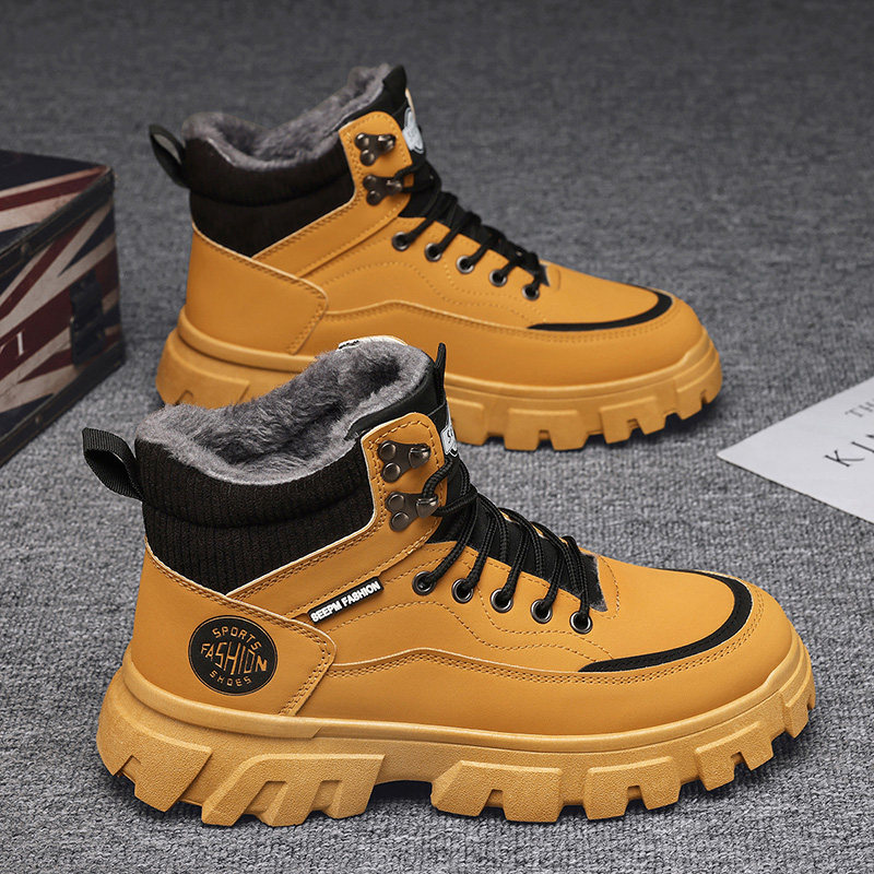 【特大码男鞋男士高帮马丁靴子】