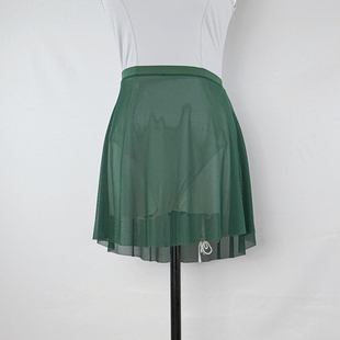 芭蕾舞蹈裙松紧腰墨绿色网纱裙舞蹈训练裙芭蕾艺考裙表演裙基训裙