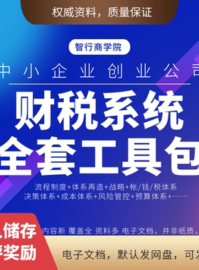 财务管理表格制度办法模板税务成本风险管控预算采购筹划利润报销