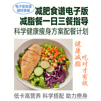 减肥食谱电子版一日三餐减脂餐 科学健康瘦身配餐方案指导