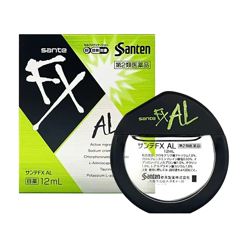 日本参天FXAL绿色新款止痒消炎眼药水12ml缓解过敏疲劳滴眼液R