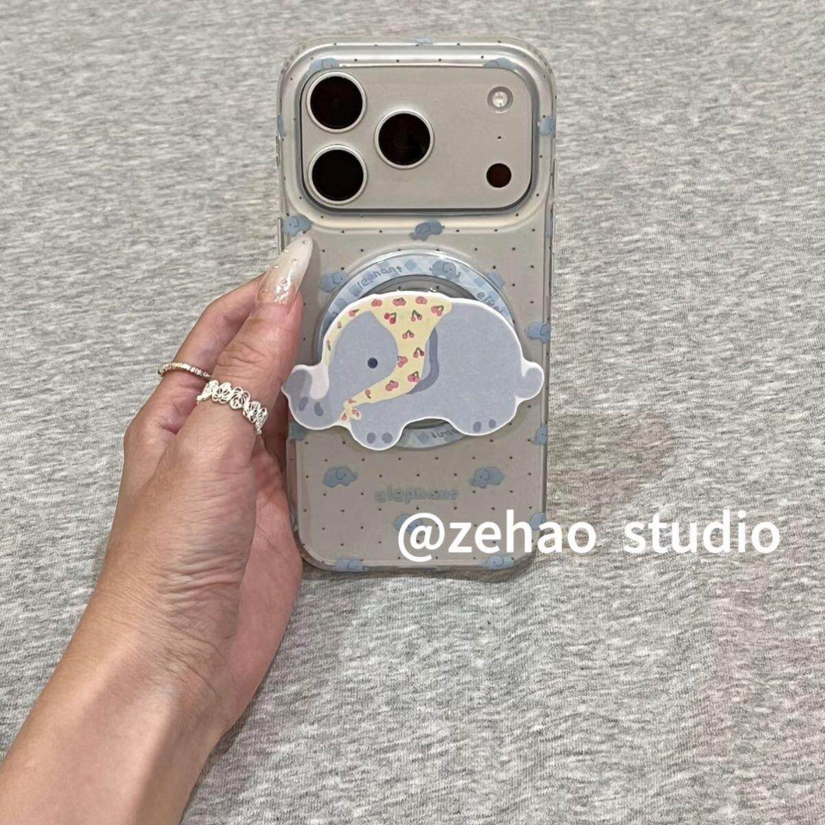 双层磁吸波点小象适用苹果17promax手机壳磨砂iPhone15pro新款16