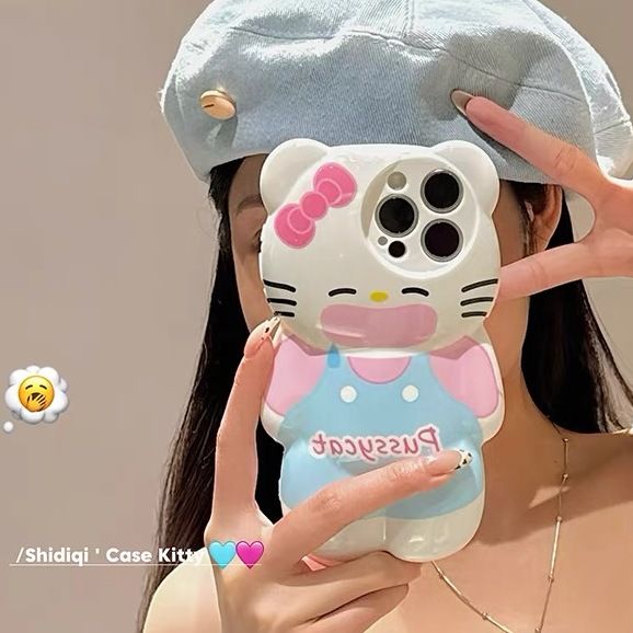 卡通立体凯蒂猫适用15Promax手机壳iPhone14新款苹果13软壳12女11