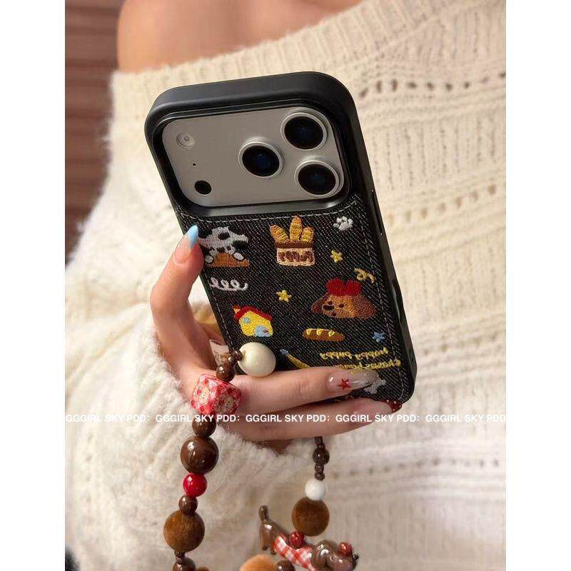 ins风狗狗房子法棍适用iPhone15苹果17promax手机壳14pro max轻奢