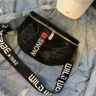 野狼部落2025新款女包时尚潮流质感亮面软皮单肩斜挎包休闲马鞍包