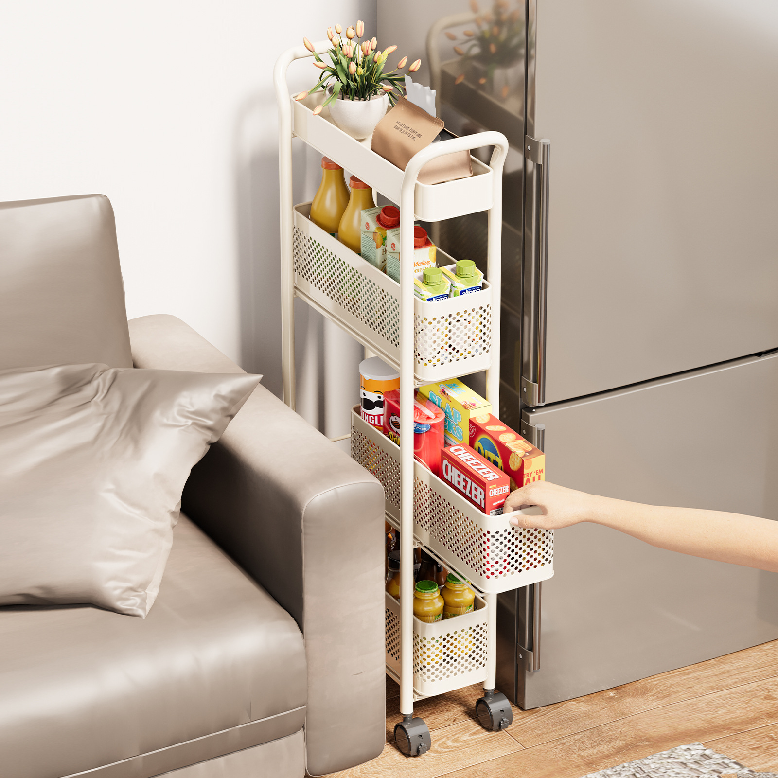 厨房夹缝浴室置物架玄关收纳