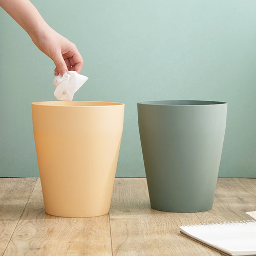 北欧风创意家用圆形少女垃圾桶