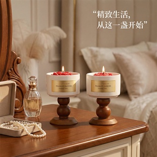 山茶薰蜡烛礼盒生日礼物送女生高级感卧室酥油灯蜡烛香薰摆件家用