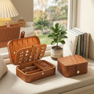 复古首饰盒轻奢高级感饰品首饰收纳盒项链耳环耳钉戒指珠宝收纳盒