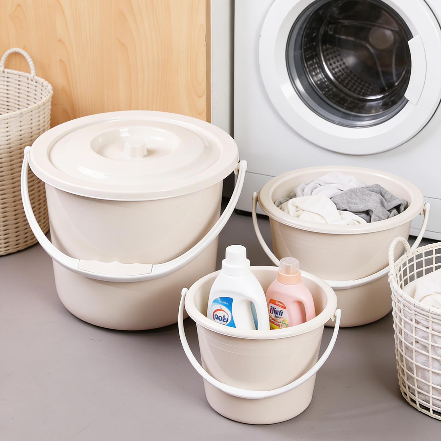 小水桶厕所带盖小桶塑料有盖带手提迷你小号卫生间储水圆桶钓鱼桶