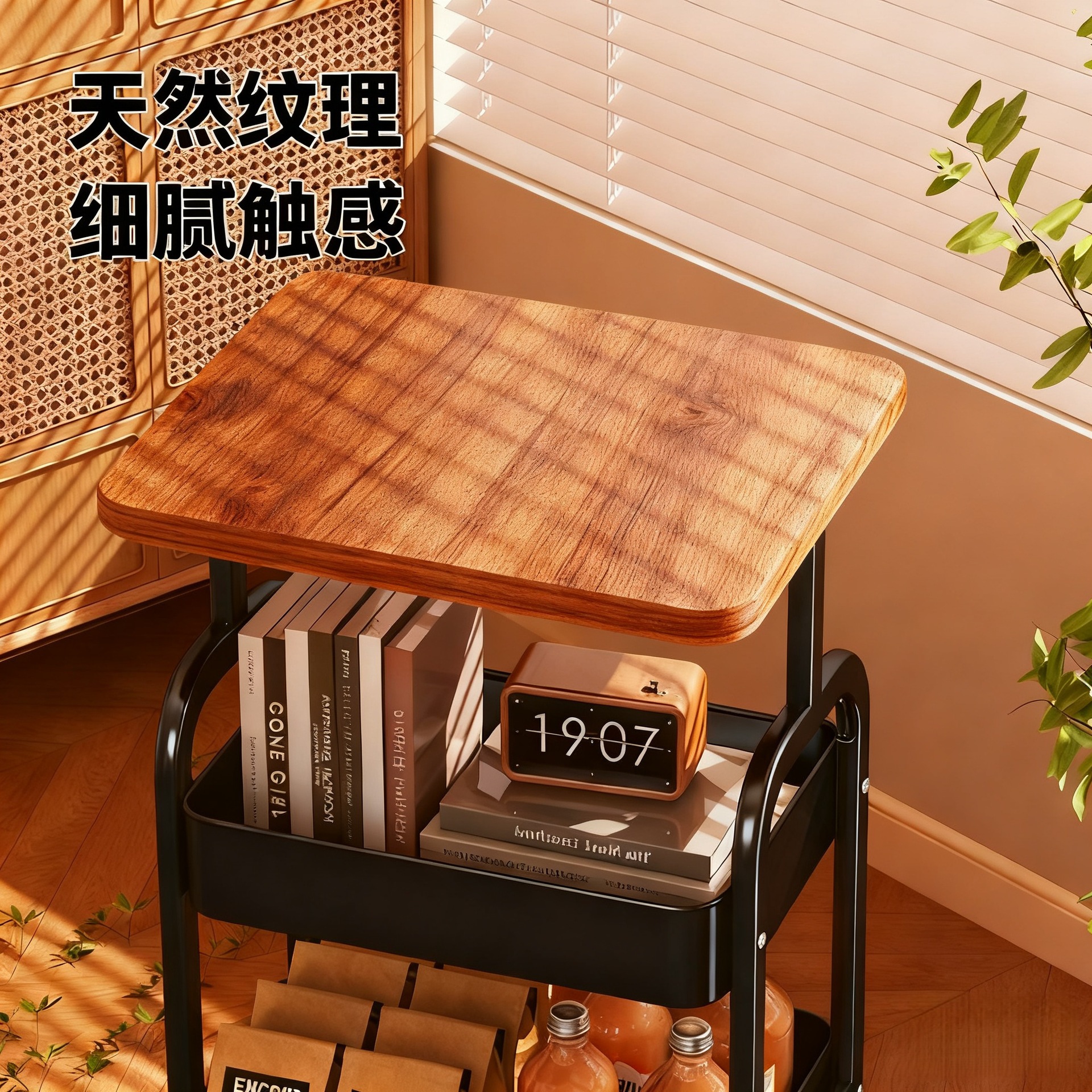 家用小推车床头可移动零食收纳