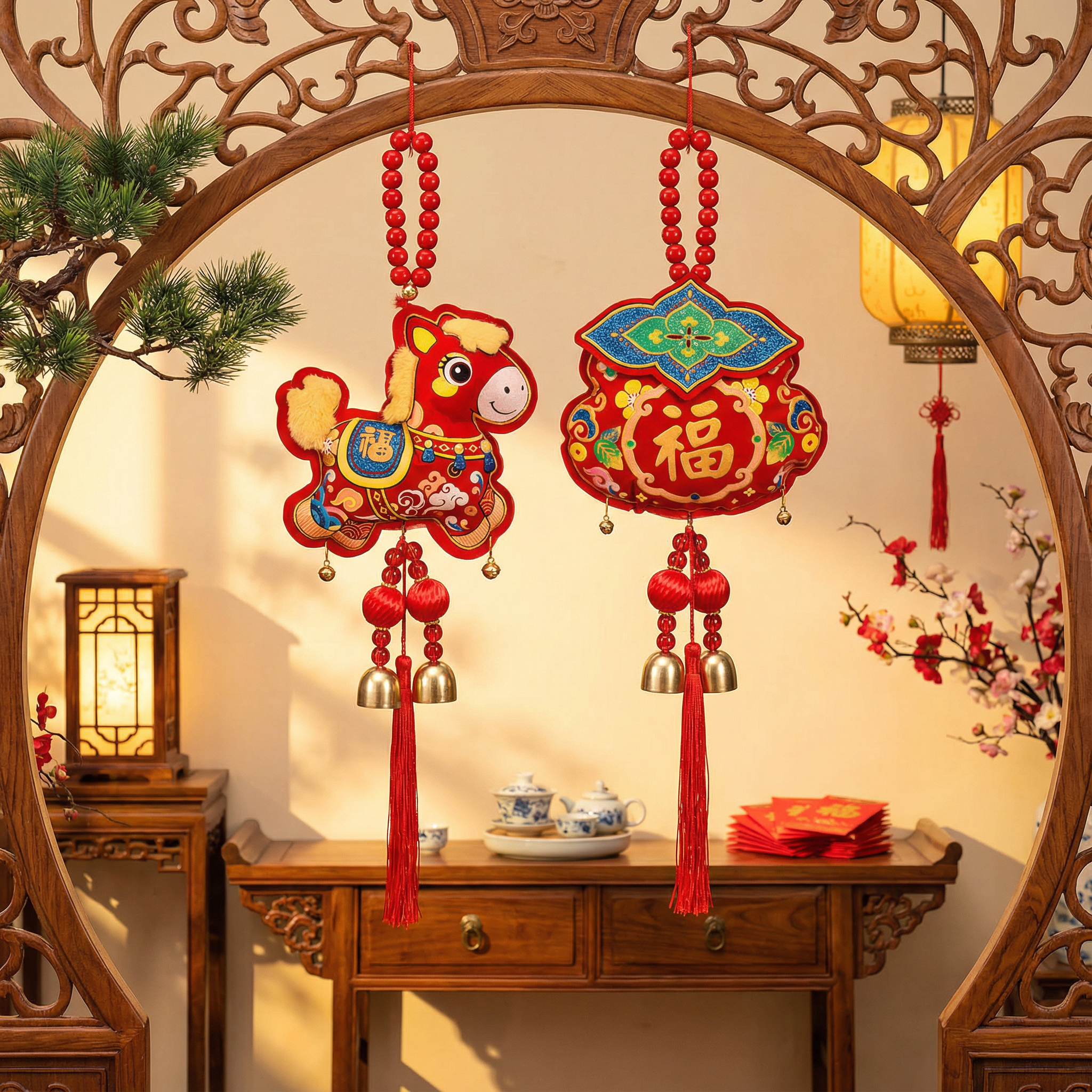 马年新年装饰挂件新款客厅喜庆挂饰元旦过年春节氛围布置用品红色,节庆用品/礼品,节日装扮用品,淘宝优惠券,粉丝福利购,淘宝优惠卷