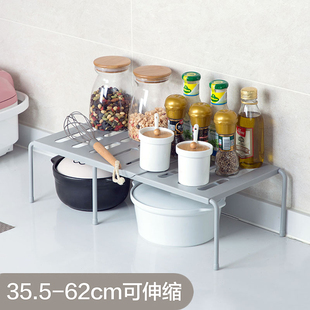 厨房落地置物架 家用调味料收纳架 可伸缩落地多用架子塑料调料架