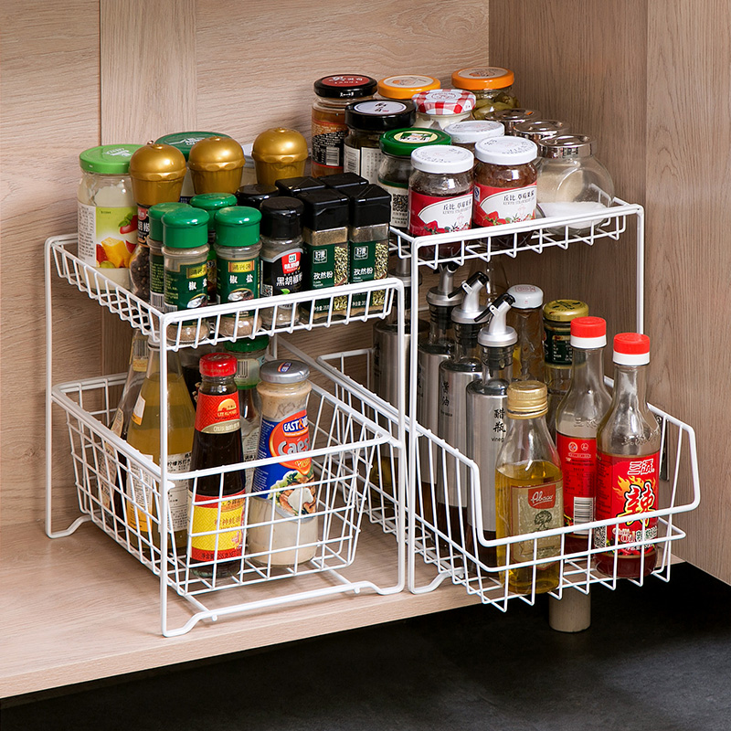 调料架推拉抽屉式整理神器