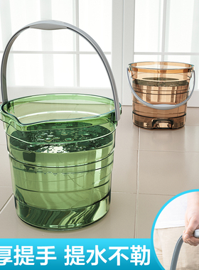 家用大号透明水桶 加厚手提塑料储水桶 学生宿舍洗澡洗衣泡脚桶子