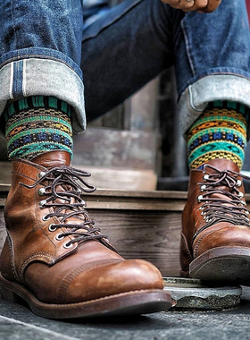 美式复古红翼明8111伞兵靴固特异真皮机车靴马丁短靴工装靴女男靴