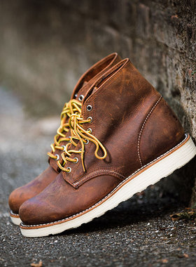 阿美咔叽复古红翼明固特异9111真皮高帮马丁靴伞兵机车靴工装靴男