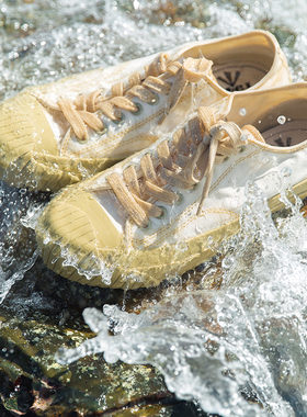 日系久留米冈山复古硫化鞋小白鞋帆布鞋情侣潮低帮女男鞋