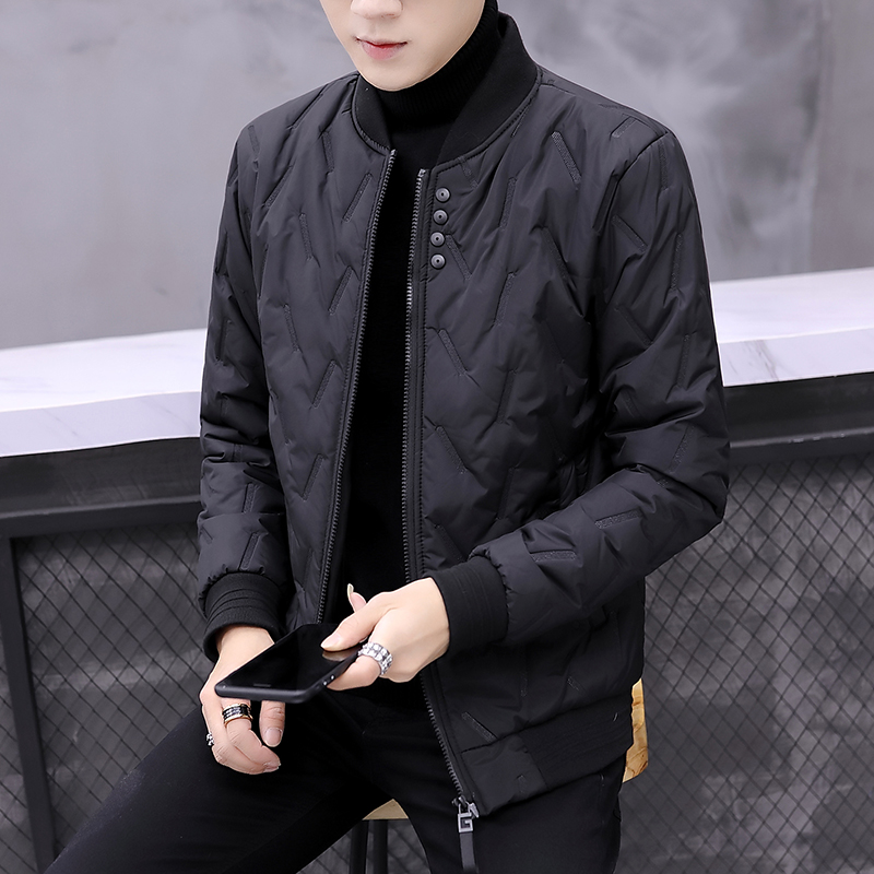 棉服男2018新款加厚短款立领棉衣加绒外套韩版帅气棒球服冬季棉袄