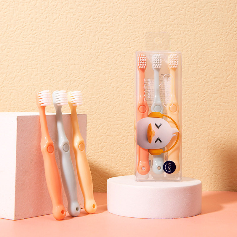 3支装 日本清新糖果色超细软毛儿童牙刷3-8岁幼儿防蛀护齿护龈