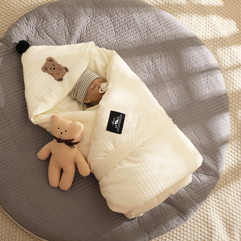 日本进口婴儿包被春秋夹棉加厚冬新生儿用品初生宝宝襁褓抱被外出