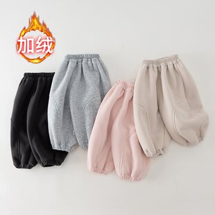 日本冬季男女童加厚裤子宝宝寒冬保暖长裤大屁屁厚实棉裤休闲卫裤