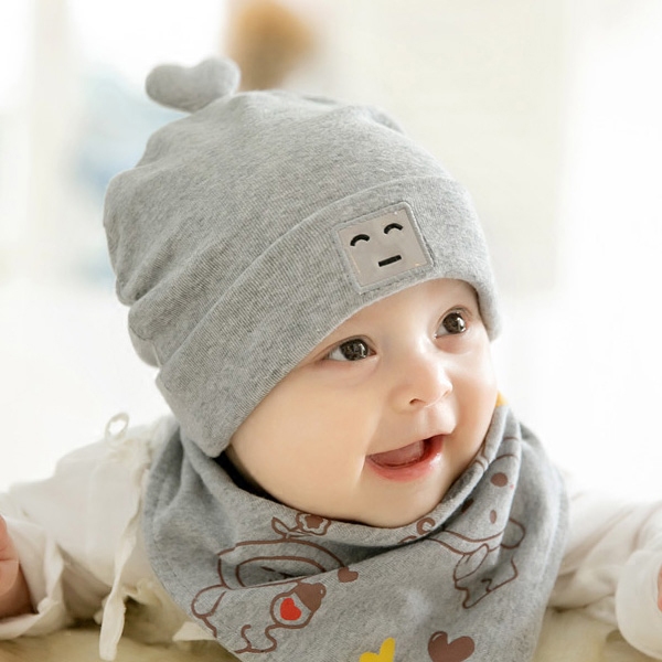 日本进口婴儿帽子春秋冬季薄款纯棉新生儿胎帽宝宝口水巾可爱超萌-封面