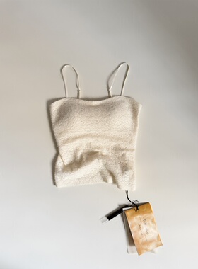 Tèbianco白茶•毛茸茸显胸大显腰细性感吊带背心拉绒美背内搭