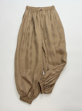 亚麻交织宽松灯笼裤阔腿裤～165以上才能穿