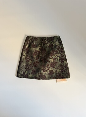 Tèbianco 白茶•优雅复古提花半裙