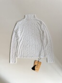 Tèbianco 白茶•设计师品牌蕾丝花边半高领拉绒打底衫