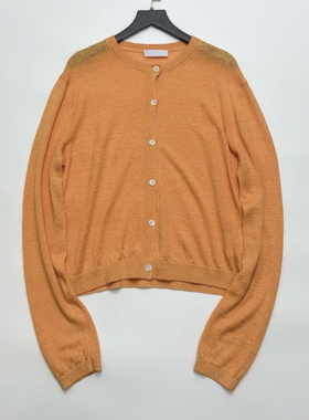 简约亚麻轻薄透气针织开衫