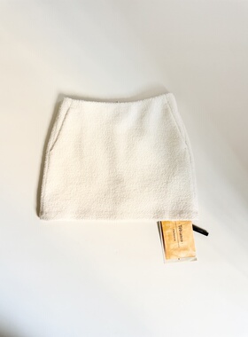 Tèbianco白茶•设计师品牌高腰A字毛呢半身裙女百搭